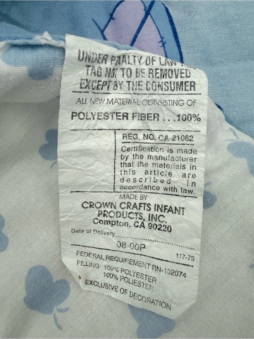 Vintage 90s Winnie The Pooh Baby Crib Bedding Quilt Blanket Disney